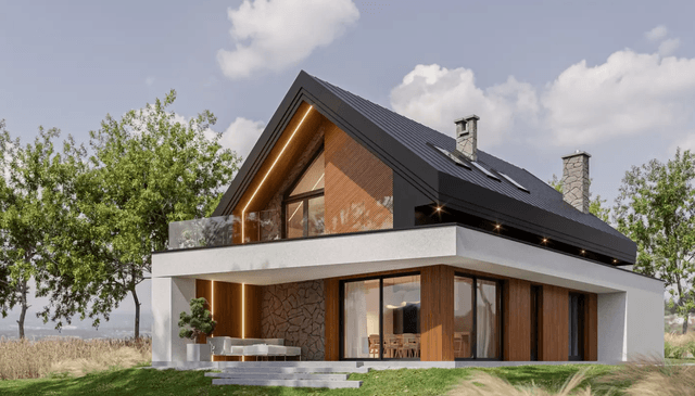projekty domów średnich do 130m2