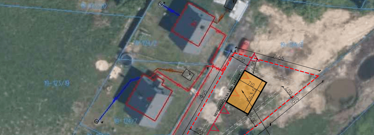 Model usytuowania domu na działce - plan zagospodarowania terenu (PZT)