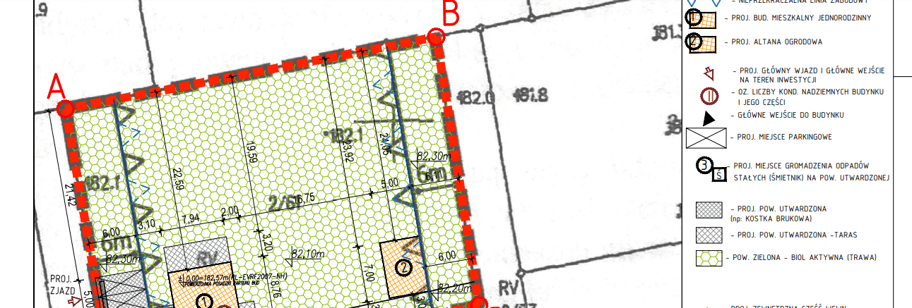 Plan Zagospodarowania Terenu - koncepcja adaptacji do działki&nbsp;