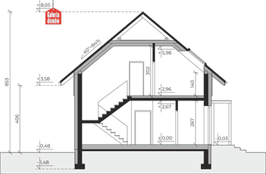 Przekrój projekt Dom przy Alabastrowej 64
