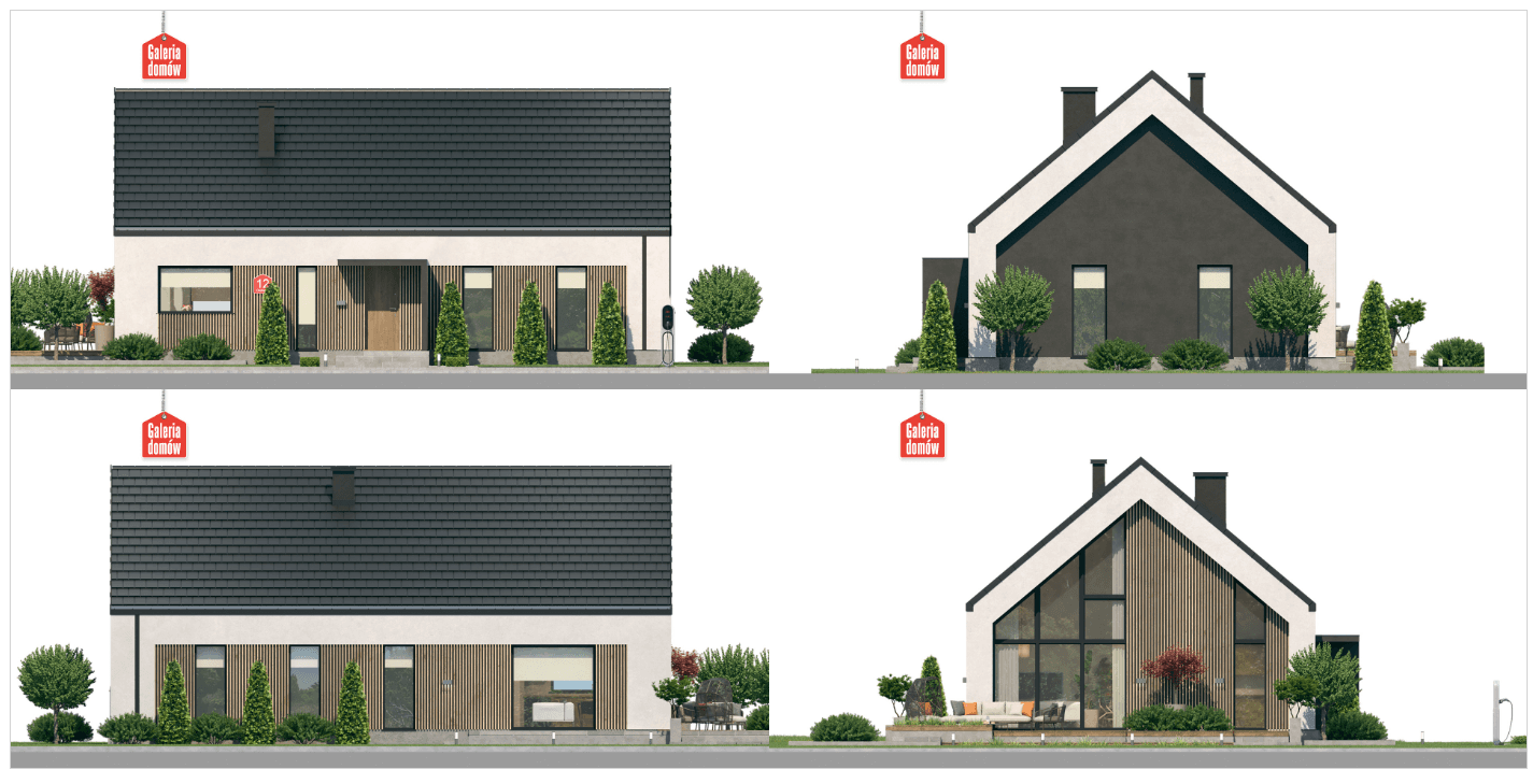 Elewacje projekt Dom przy Olchowej 12