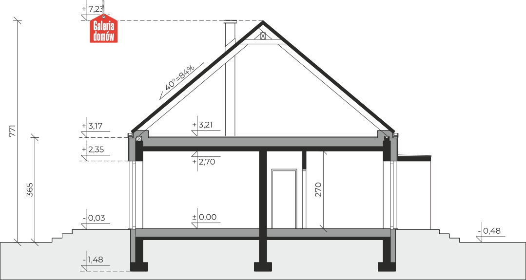 Przekrój Dom przy Olchowej 12