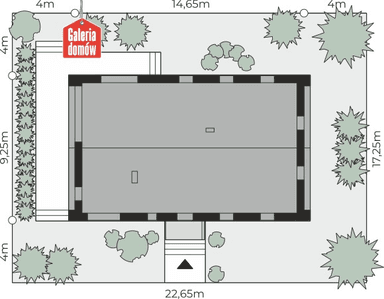 Usytuowanie domu na działce przy Olchowej 12