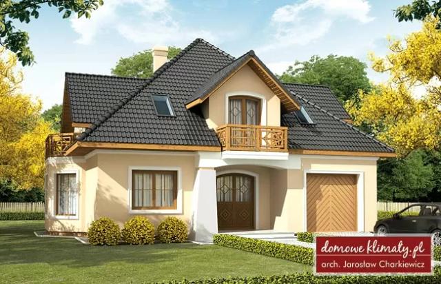 Projekt domu Albatros - jednorodzinny, 169.04 m2, 1 stanowiska garażowe