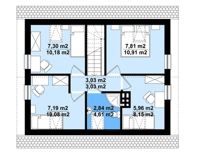 Rzut poddasza projekt domu ewa