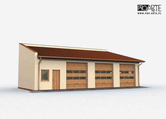 G160 szkielet drewniany garaż trzystanowiskowy