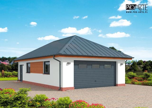 G319 garaż dwustanowiskowy z pomieszczeniem gospodarczym