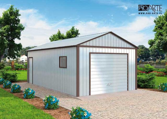 GB29 projekt garażu blaszanego jednostanowiskowego