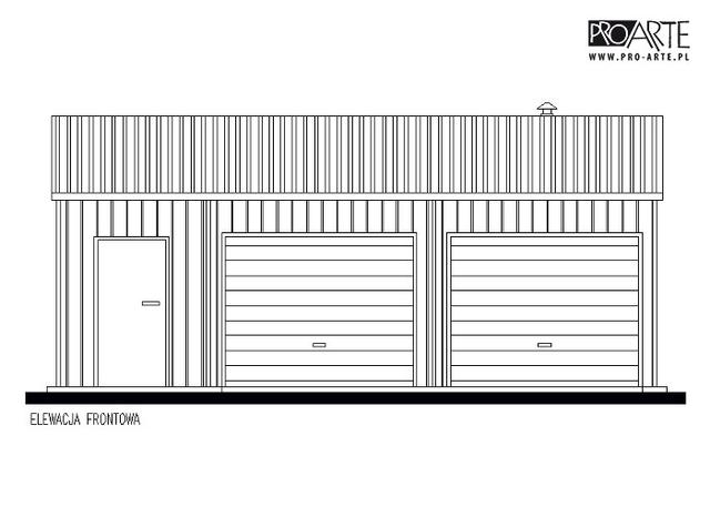 GB36 projekt garażu blaszanego dwustanowiskowego