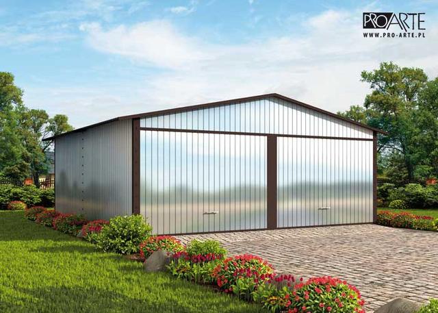 GB41 projekt garażu blaszanego dwustanowiskowego
