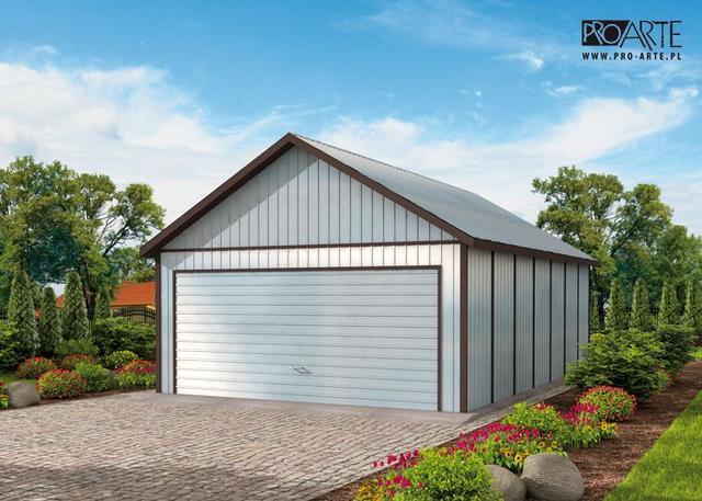 GB47 projekt garażu blaszanego dwustanowiskowego