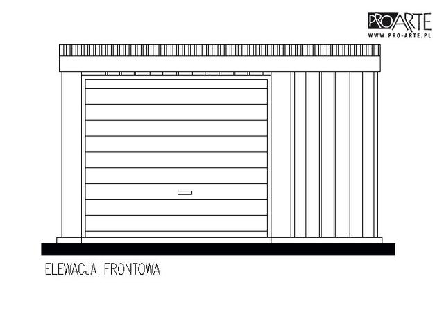 GB59 projekt garażu blaszanego jednostanowiskowego