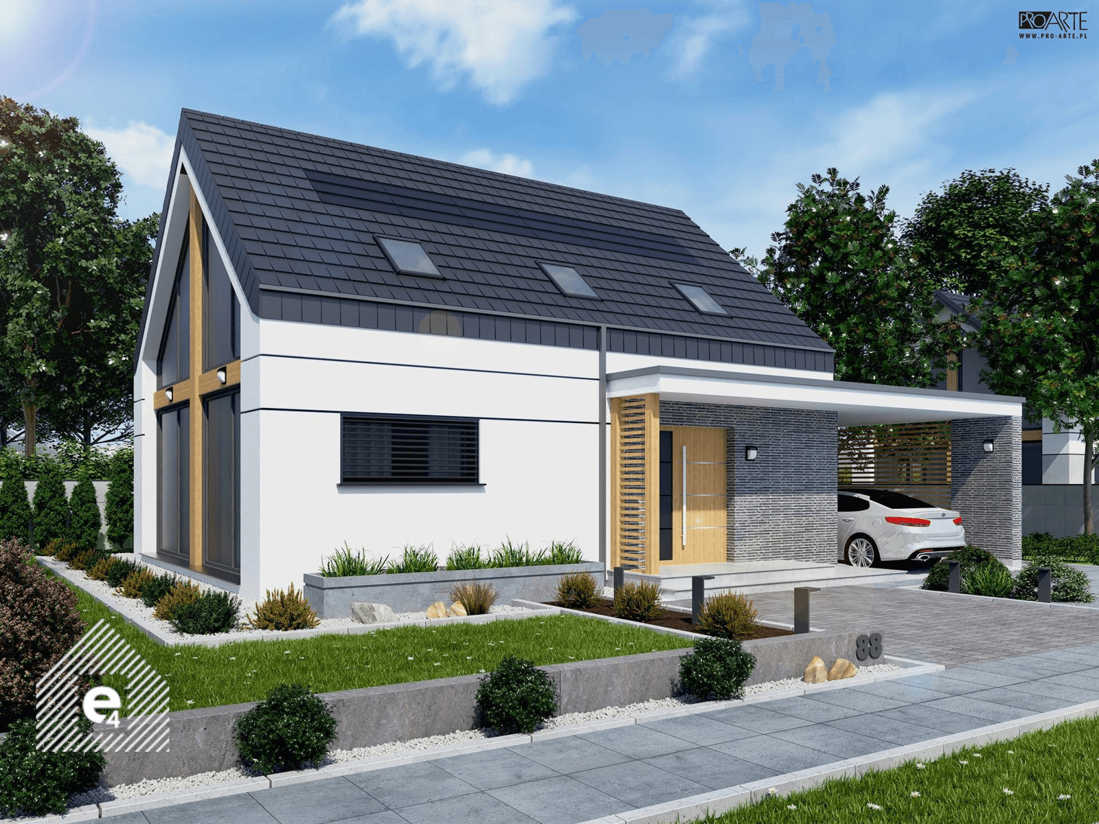 Wizualizacja projektu domu z poddaszem WELS