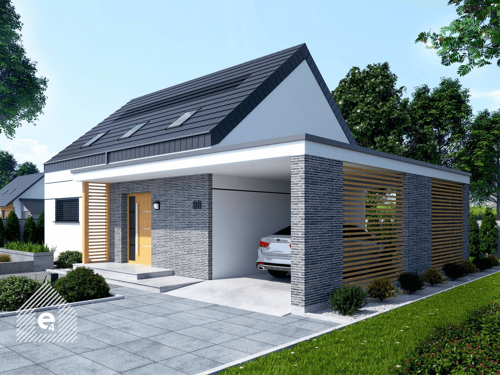 Wizualizacja projektu domu jednorodzinnego Wels