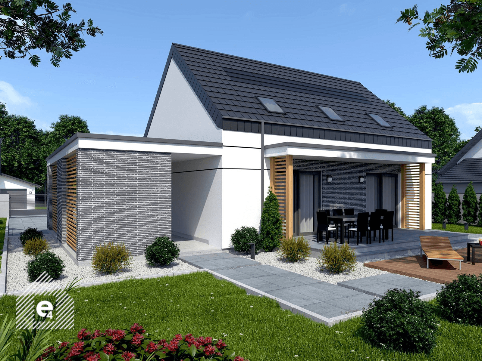 Wizualizacja projektu domu z poddaszem Wels