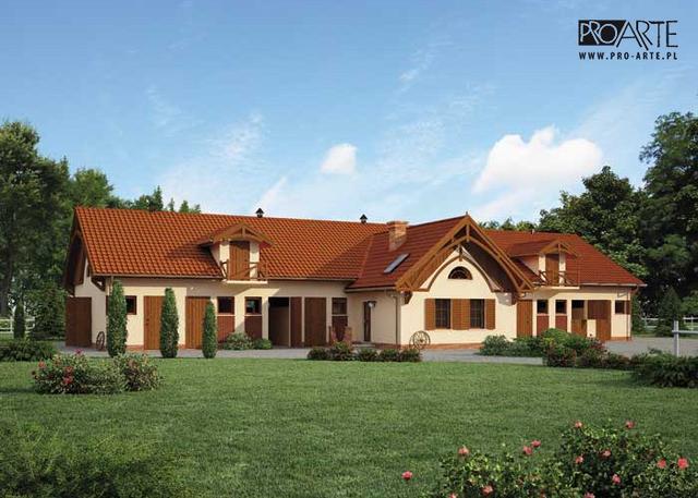 S25 Stajnia dla koni - 16 boksów + część mieszkalna