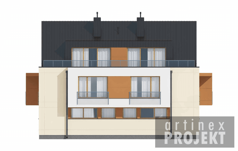 Projekt D210 usługowo-mieszkalny elewacja