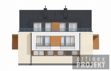 Projekt D210 usługowo-mieszkalny elewacja
