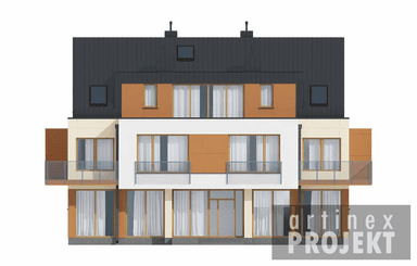 Elewacja D210 Adresowo budynek mieszkalno-usługowy