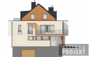 Elewacja D210 projekt usługowo-mieszkalny