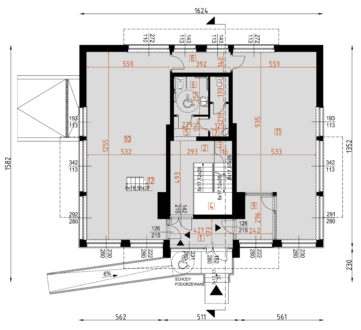 Parter Projekt D210 usługowo mieszkalny