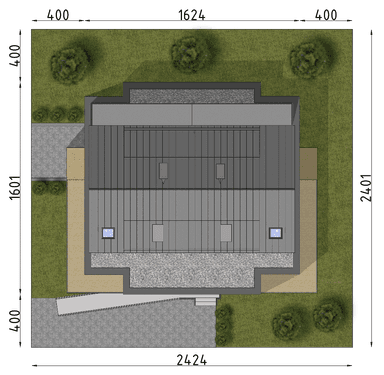 Usytuowanie na działke D210 usługowo-mieszkalny