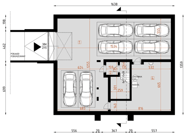 Piwnica projekt D210 Adresowo usługowo-mieszkalny