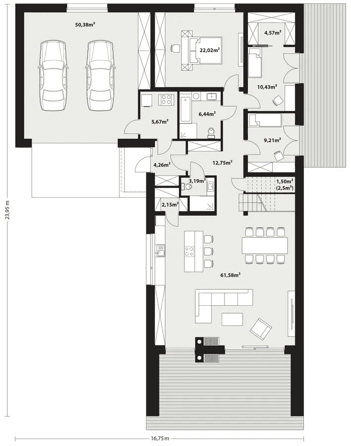 Budowa domu Hana 7 rzut parteru