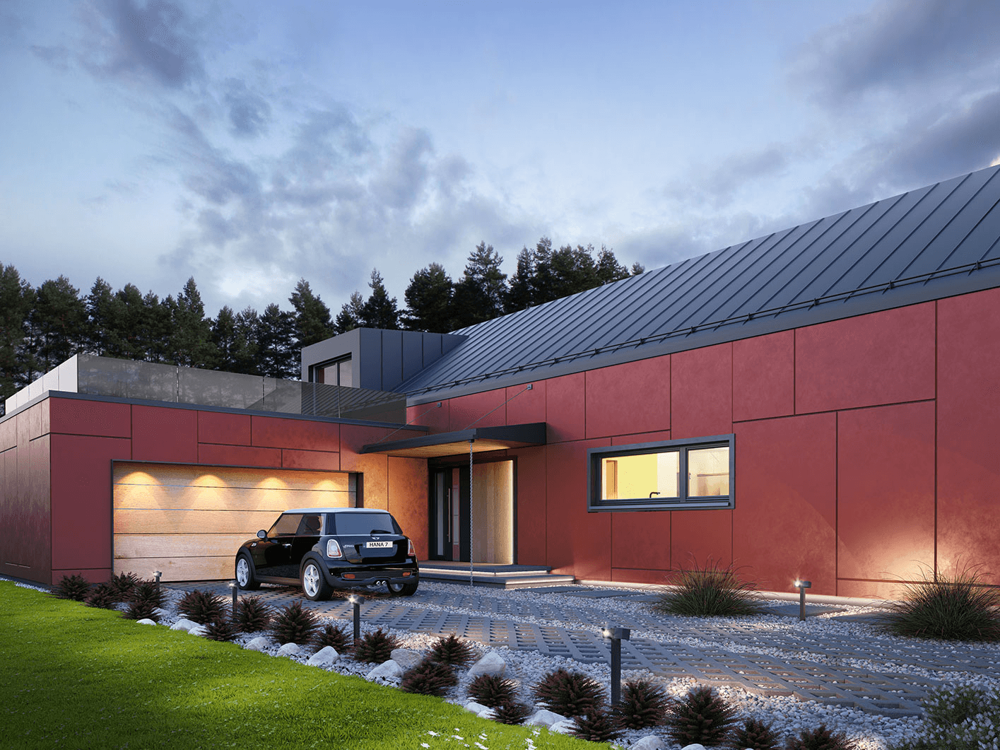 Dom Hana 7, realizacja budowy w szkielecie drewnianym