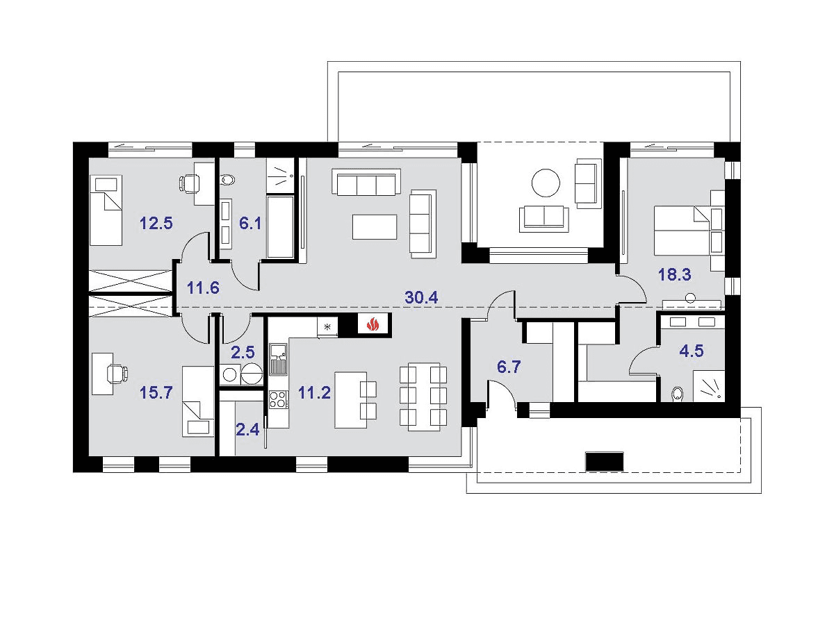 Rzut parteru Dompasja 61