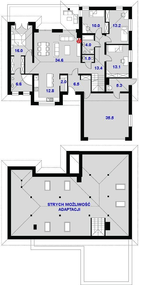 Rzut projekt domu Madera 4