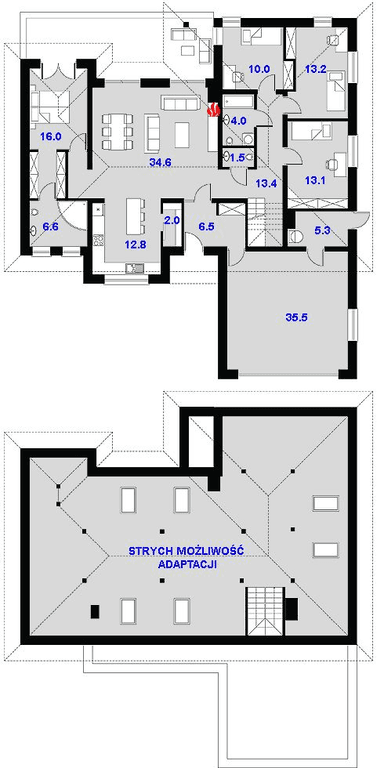 Rzut projekt domu Madera 4