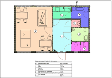 rzut parteru - projekt domu w zabudowie kontenerowej do rozbudowy lub jako wolnostojący