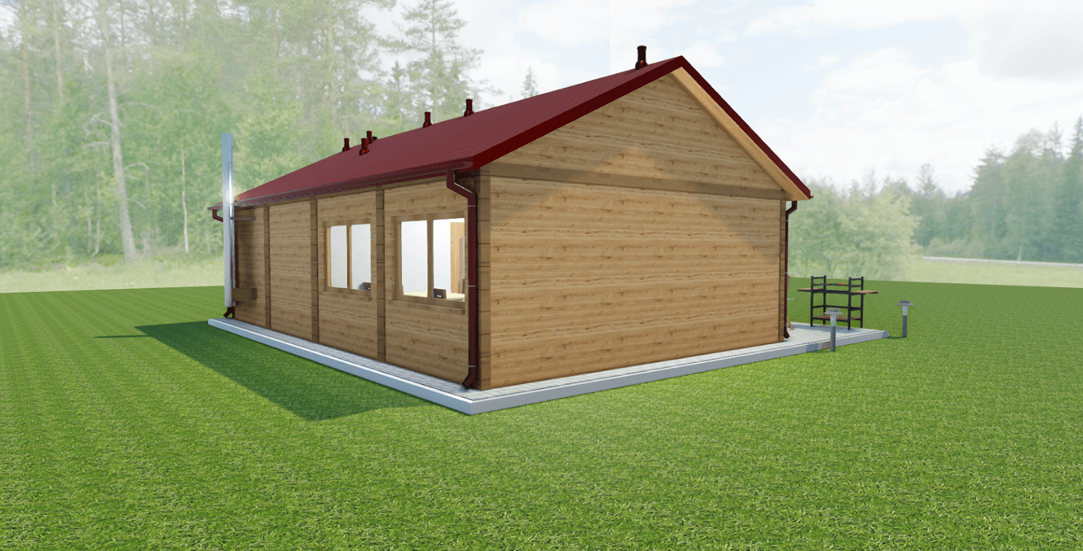 Świetlica wiejska - projekt gotowy w zabudowie kontenerowej