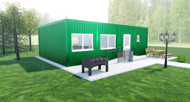 Projekt gotowy świetlicy wiejskiej, zabudowa kontenerowa