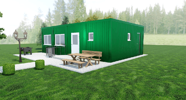 Projekt gotowy kontener - świetlica wiejska