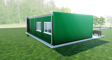 Zabudowa kontenerowa, projekt gotowy świetlicy wiejskiej