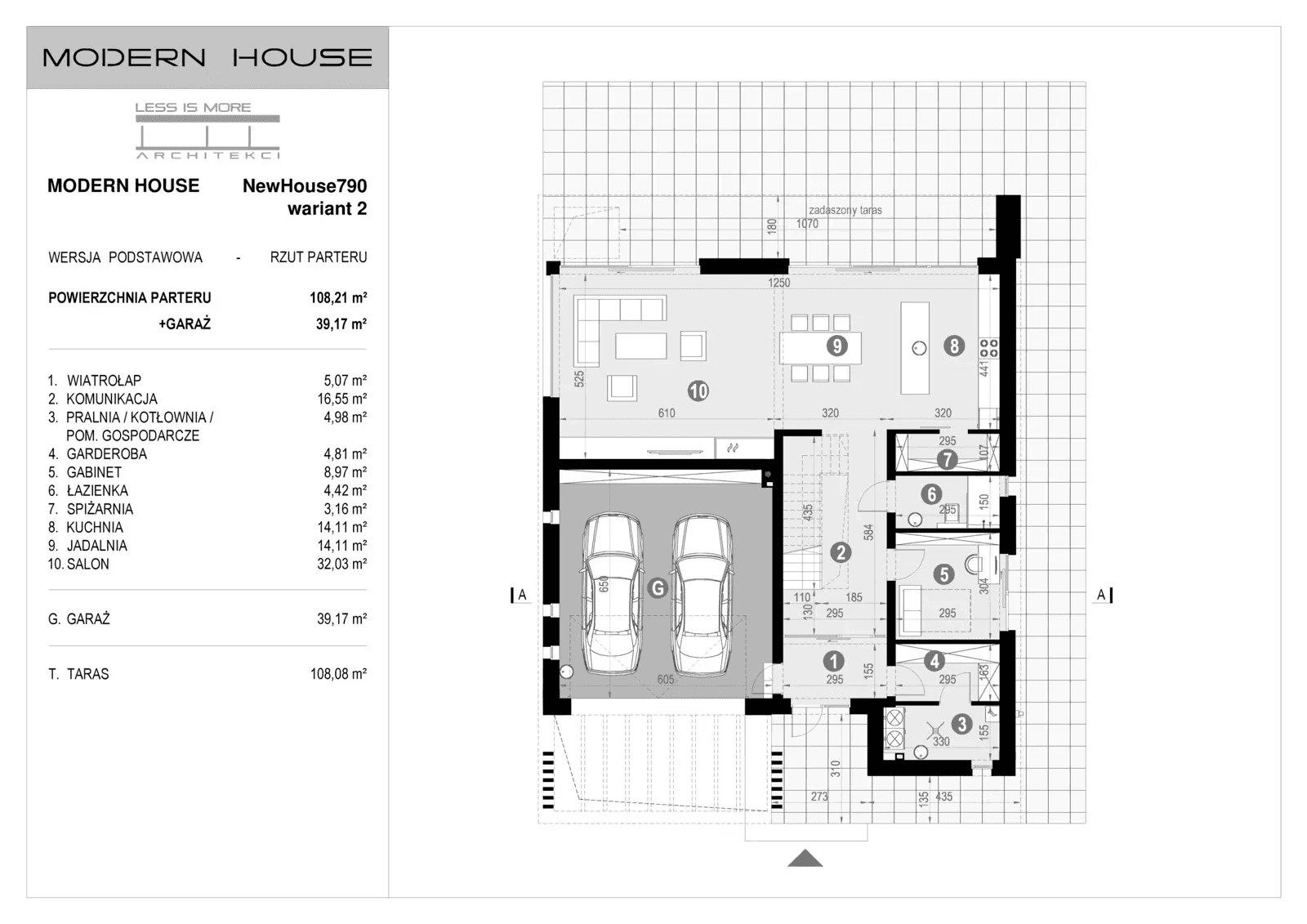 Rzut parteru New House 790 w2