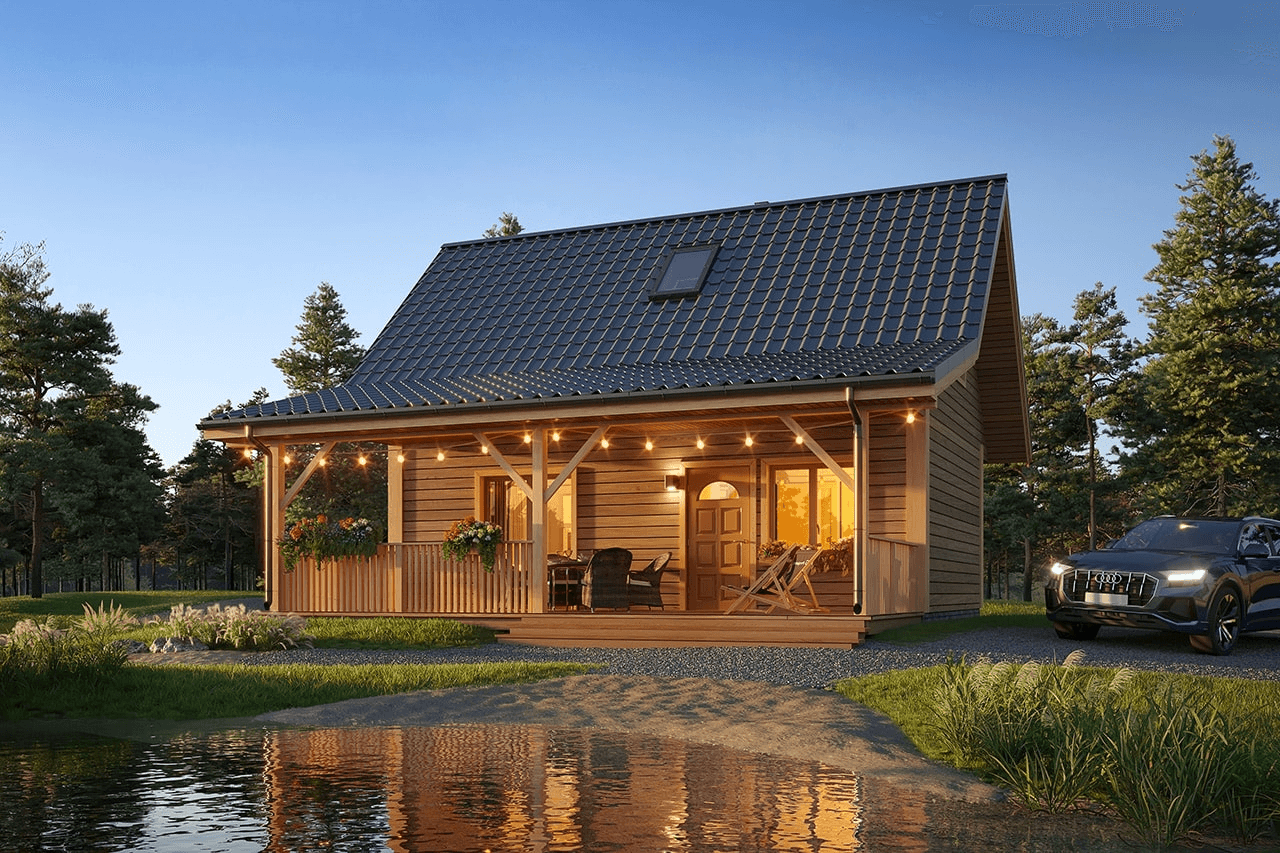 Projekt Przepiórka z budową w technologii szkieletu drewnianego