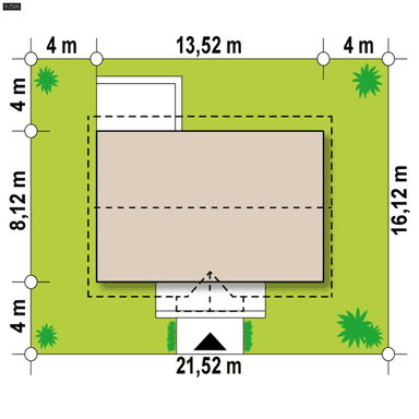 Rzut działki projekt z budową Z241D pf
