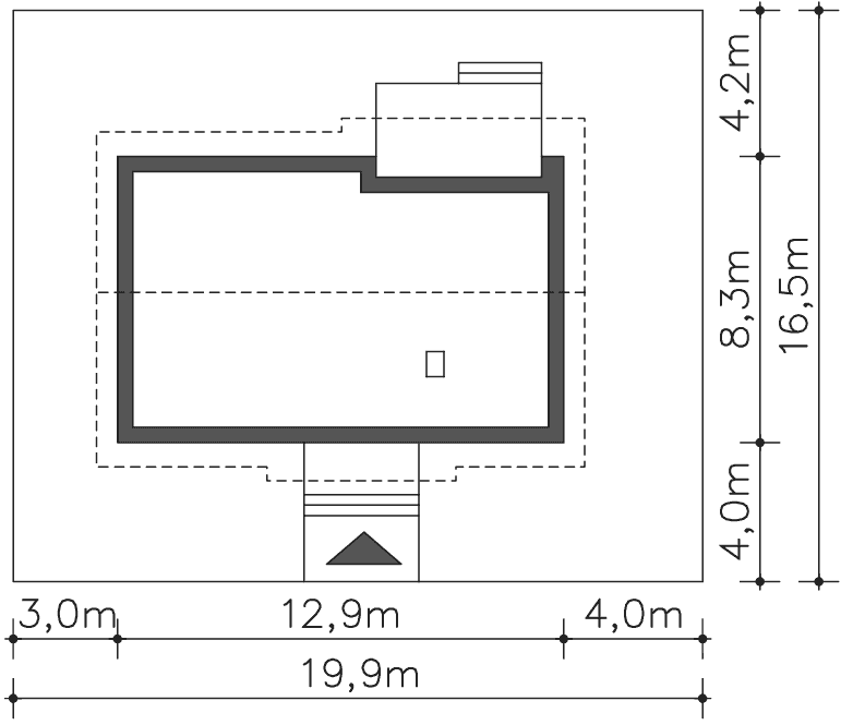 Usytuowanie na działce Royan IV
