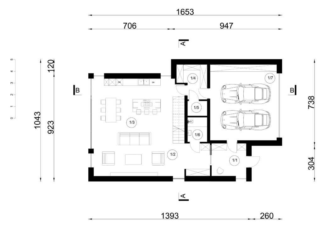 Projekt domu piętrowego A-70