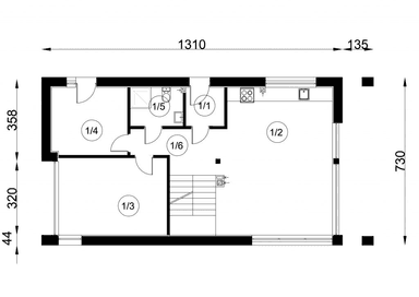 Rzut parteru projekt domu W-27