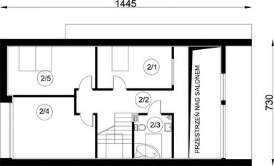 Rzut poddasza projekt domu W-27