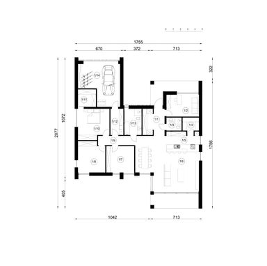 Rzut projektu domu A-51