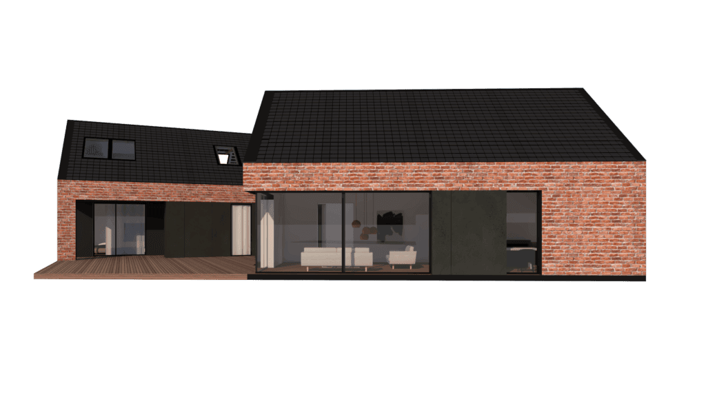 Elewacja tylna projektu domu A-57