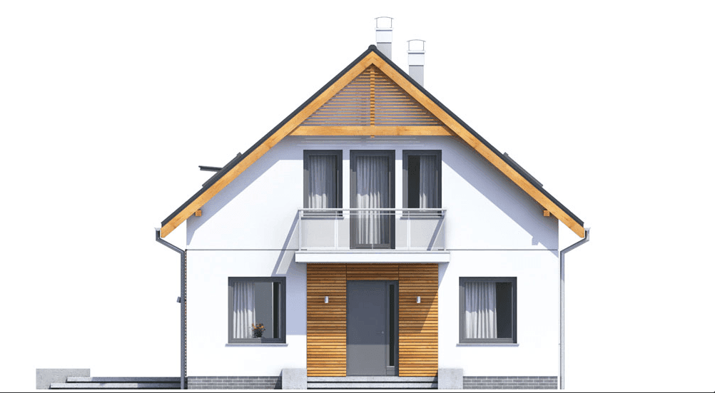 Elewacja frontowa domu jednodzinnego Baset 1