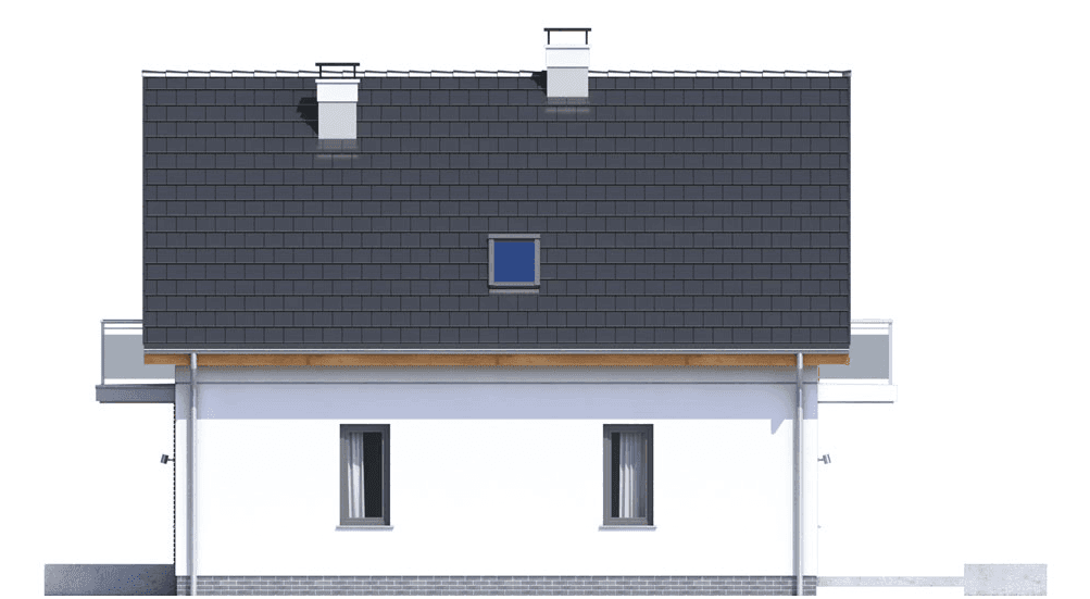 Elewacja prawa domu jednorodzinnego Baset 1