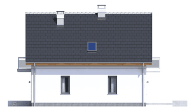 Elewacja prawa domu jednorodzinnego Baset 1