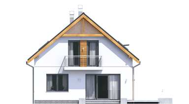 Elewacja tyl;na domu jednorodzinnego Baset 1